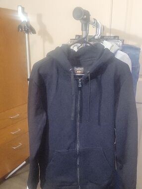 Essentials Men's Black Full-Zip Hoodie